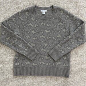 Athleta Hawthorn Textured Crew Sweater XS Gray Merino Wool GrandpaCore
